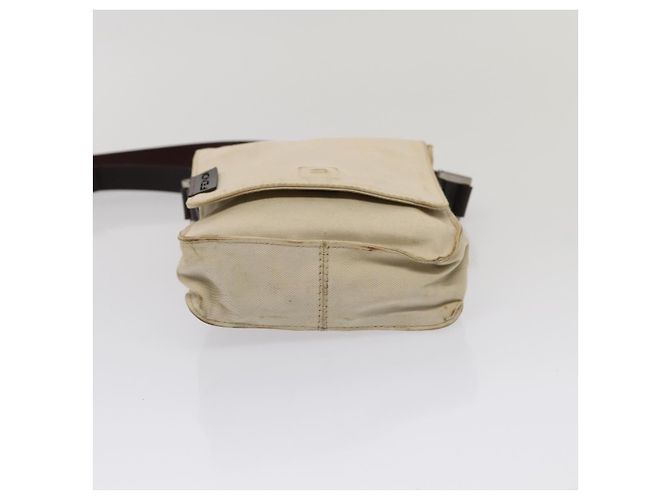 Bolsa de ombro em canvas FENDI bege Auth fm3657 - vista 5