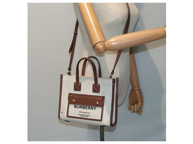 BURBERRY Handtasche aus Canvas und Leder Beige Auth yb635 - Ansicht 24
