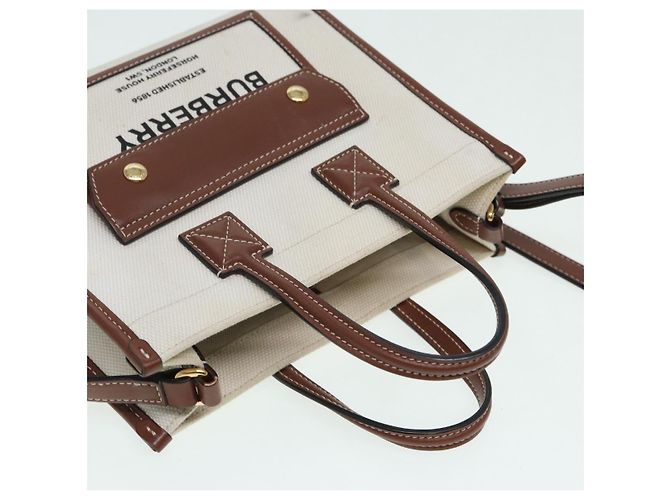 BURBERRY Handtasche aus Canvas und Leder Beige Auth yb635 - Ansicht 6
