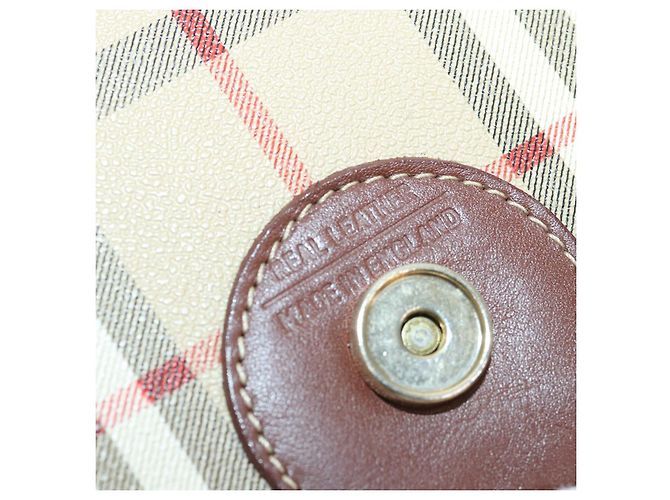 Autre Marque Borsa a spalla Burberrys Nova Check in PVC pelle beige Auth hk1529 - vista 12
