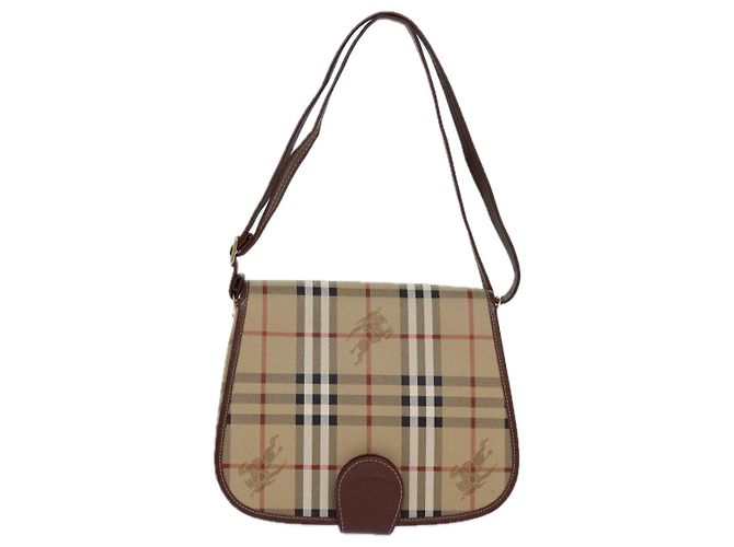Autre Marque Borsa a spalla Burberrys Nova Check in PVC pelle beige Auth hk1529 - vista 13