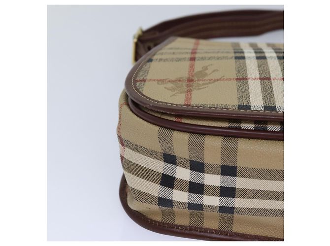Autre Marque Borsa a spalla Burberrys Nova Check in PVC pelle beige Auth hk1529 - vista 14