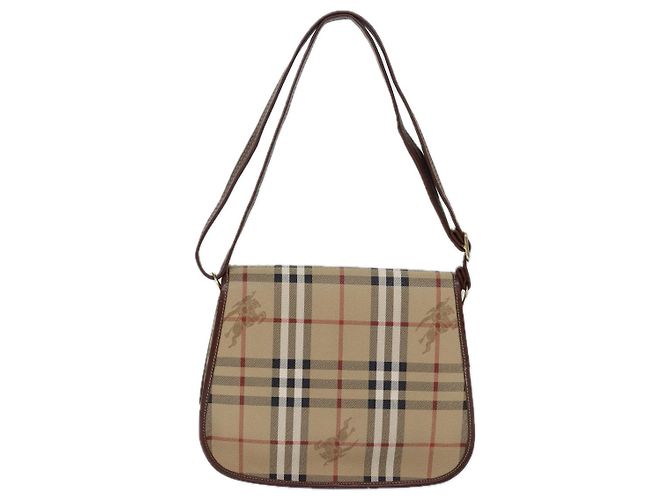 Autre Marque Borsa a spalla Burberrys Nova Check in PVC pelle beige Auth hk1529 - vista 2
