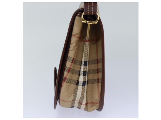 Autre Marque Borsa a spalla Burberrys Nova Check in PVC pelle beige Auth hk1529 - vista 4