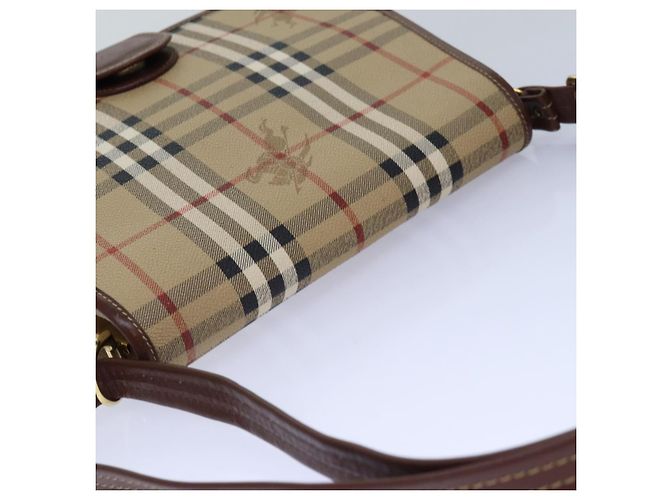 Autre Marque Borsa a spalla Burberrys Nova Check in PVC pelle beige Auth hk1529 - vista 6
