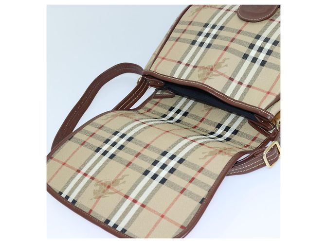 Autre Marque Borsa a spalla Burberrys Nova Check in PVC pelle beige Auth hk1529 - vista 9