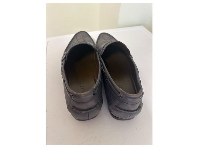 BERLUTI Infini Gray Scritto Mocassino in pelle da uomo taglia 43 Grigio - vista 3