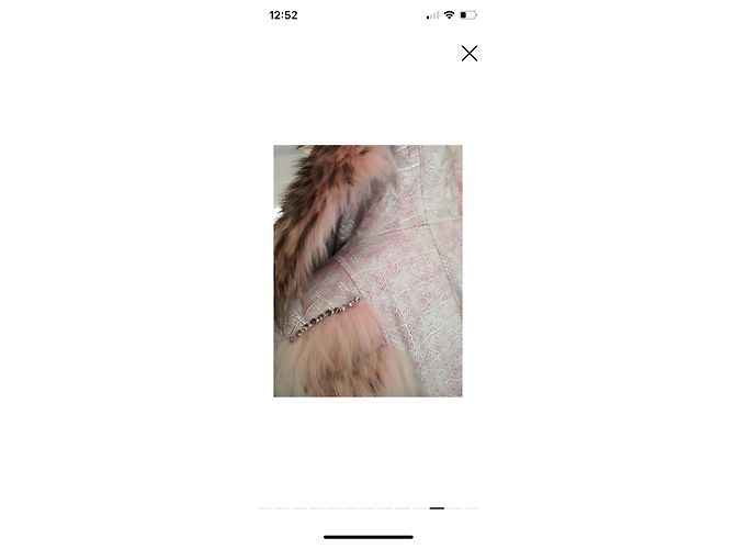 Autre Marque Abrigo de cuero AB FEMKE Rosa Lila Strass - vista 10
