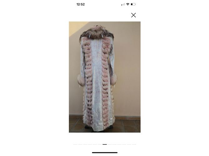 Autre Marque Abrigo de cuero AB FEMKE Rosa Lila Strass - vista 6