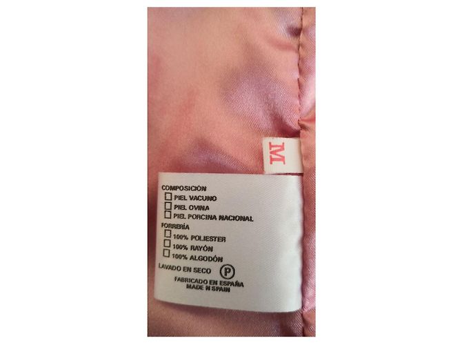 Autre Marque Abrigo de cuero AB FEMKE Rosa Lila Strass - vista 7