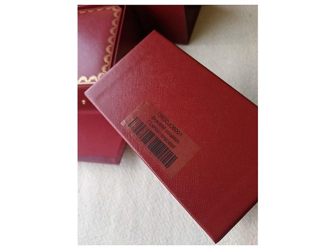 Bracciale bangle Cartier Love Trinity JUC con scatola foderata, carta e borsa. Rosso - vista 5