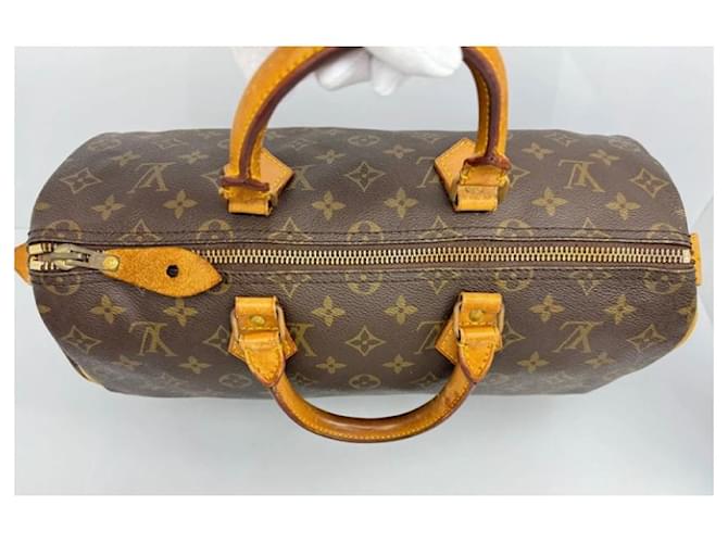 Speedy Borsa Louis Vuitton 35 Marrone Beige - vista 2