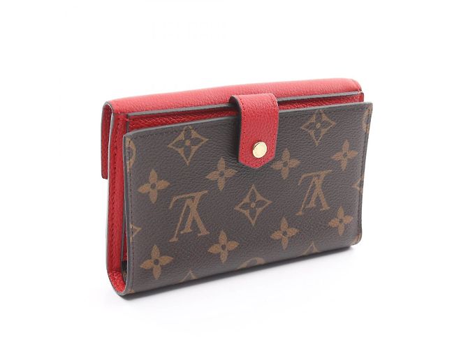 Louis Vuitton Pallas Compact Geldbörse Braun Rot Monogramm - Ansicht 3