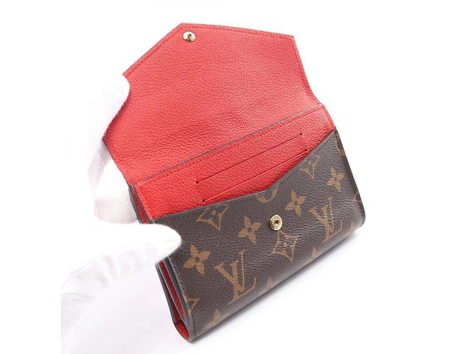 Louis Vuitton Pallas Compact Geldbörse Braun Rot Monogramm - Ansicht 8