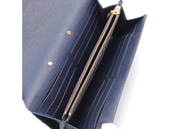 Louis Vuitton Pallas Long Geldbörse Braun Marineblau - Ansicht 4