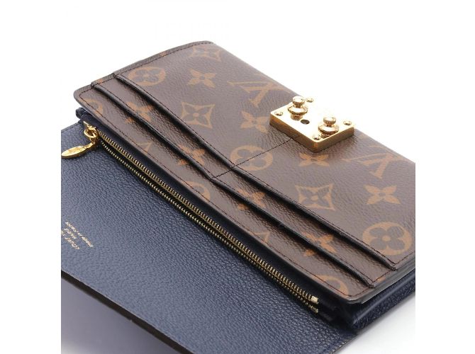 Louis Vuitton Pallas Long Geldbörse Braun Marineblau - Ansicht 6