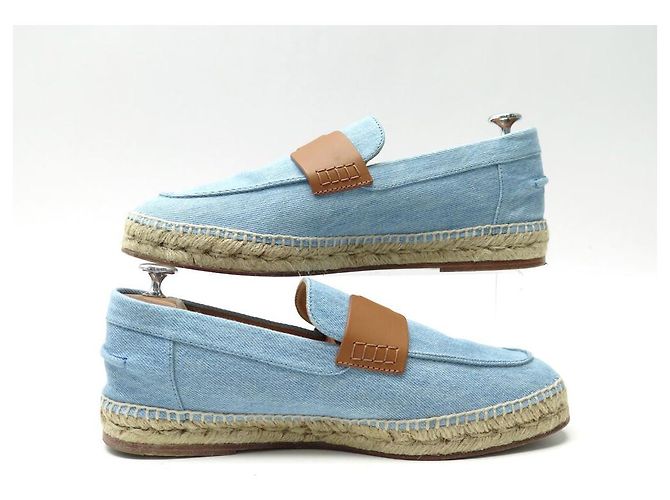 Hermès HERMES TRIP 42 MOCASSINI ESPADRILLES DENIM BLU - vista 2