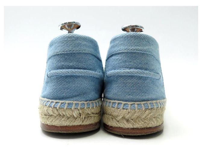 Hermès HERMES TRIP 42 MOCASSINI ESPADRILLES DENIM BLU - vista 5