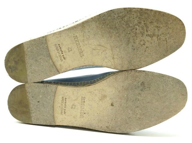 Hermès HERMES TRIP 42 MOCASSINI ESPADRILLES DENIM BLU - vista 6