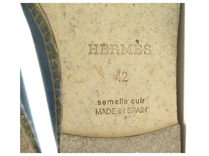 Hermès HERMES TRIP 42 MOCASSINI ESPADRILLES DENIM BLU - vista 7