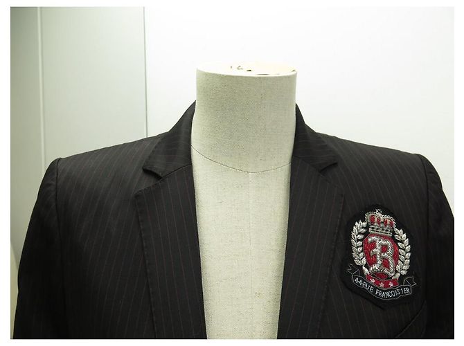 BALMAIN BLAZER PATCH WOOL BLACK M 38 BLACK WOOL JACKET COAT - view 2