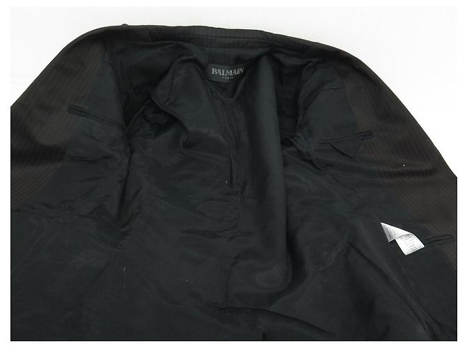 BALMAIN BLAZER PATCH WOOL BLACK M 38 BLACK WOOL JACKET COAT - view 4