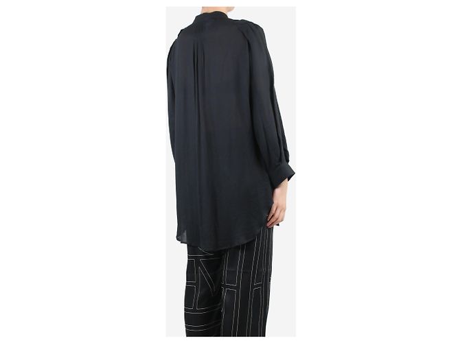 Ann Demeulemeester Camicia nera con maniche a sbuffo - taglia UK 10 - vista 2