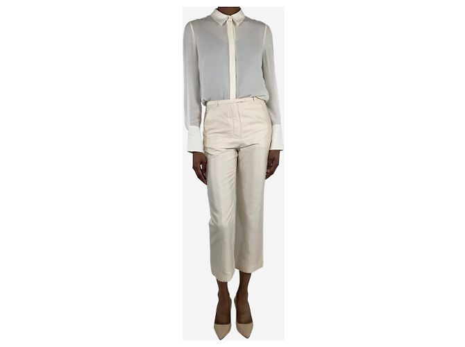 Hermès Creme Seidenhose - Größe UK 6 Roh - Ansicht 2