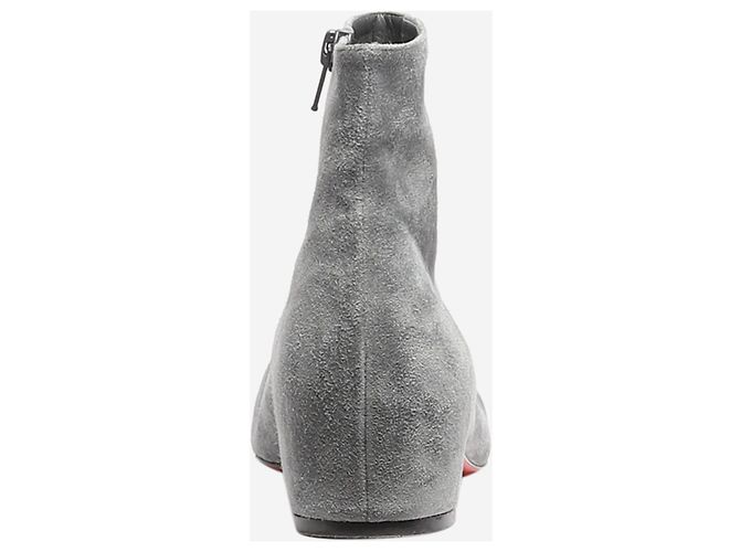 Christian Louboutin Grau Wildleder Stiefeletten - Größe EU 38 - Ansicht 3