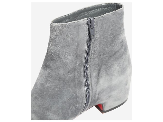 Christian Louboutin Grau Wildleder Stiefeletten - Größe EU 38 - Ansicht 4
