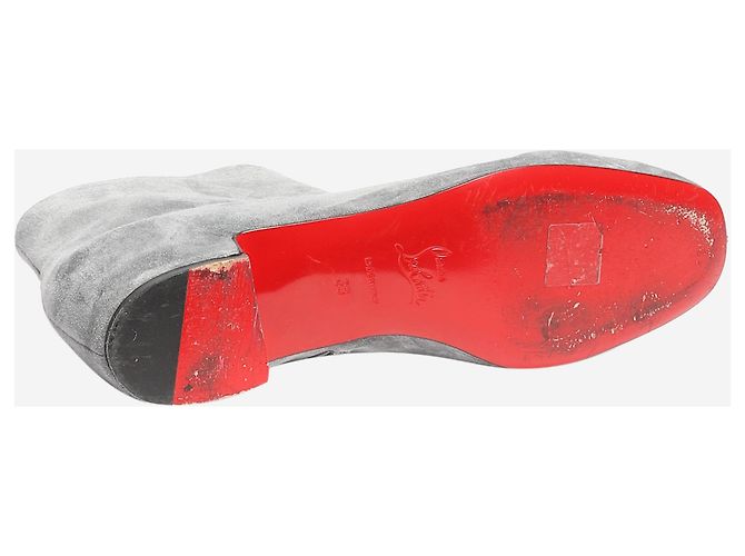 Christian Louboutin Grau Wildleder Stiefeletten - Größe EU 38 - Ansicht 6