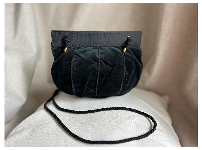 Minaudière rotonda in velluto Gianni Versace Nera Nero - vista 11