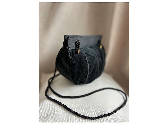 Minaudière rotonda in velluto Gianni Versace Nera Nero - vista 12