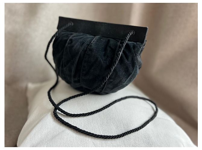 Minaudière rotonda in velluto Gianni Versace Nera Nero - vista 14