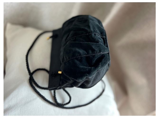 Minaudière rotonda in velluto Gianni Versace Nera Nero - vista 15