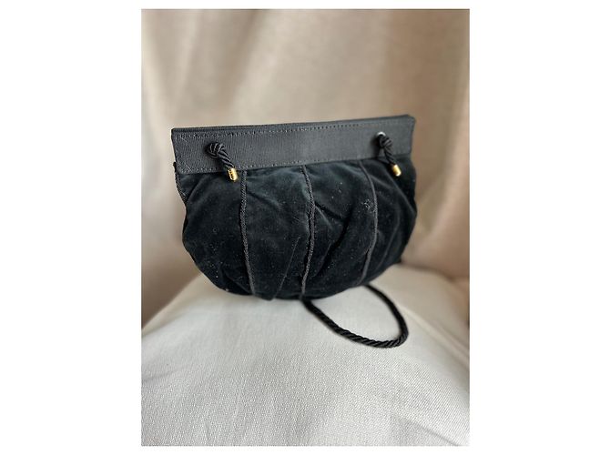 Minaudière rotonda in velluto Gianni Versace Nera Nero - vista 18