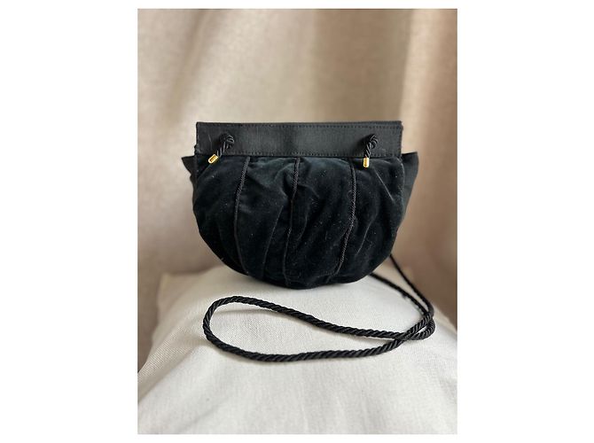 Minaudière rotonda in velluto Gianni Versace Nera Nero - vista 2
