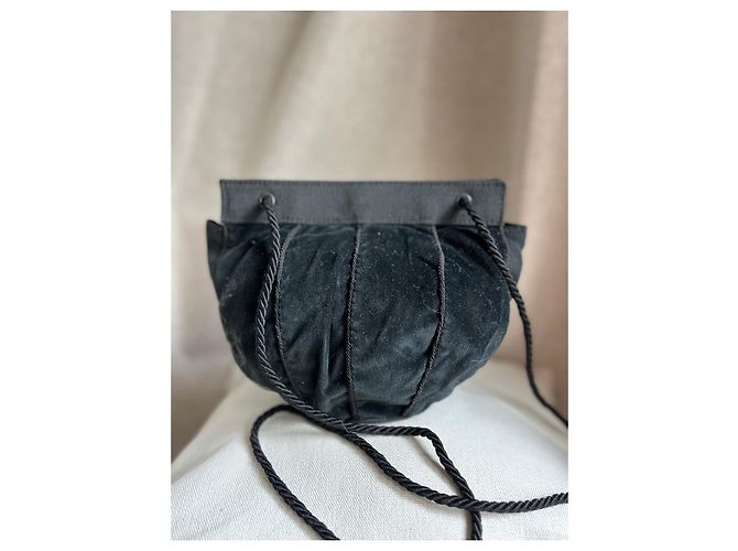 Minaudière rotonda in velluto Gianni Versace Nera Nero - vista 4
