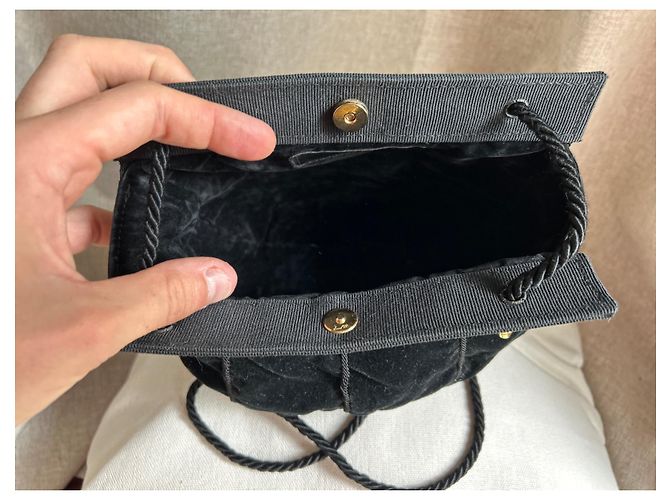 Minaudière rotonda in velluto Gianni Versace Nera Nero - vista 6