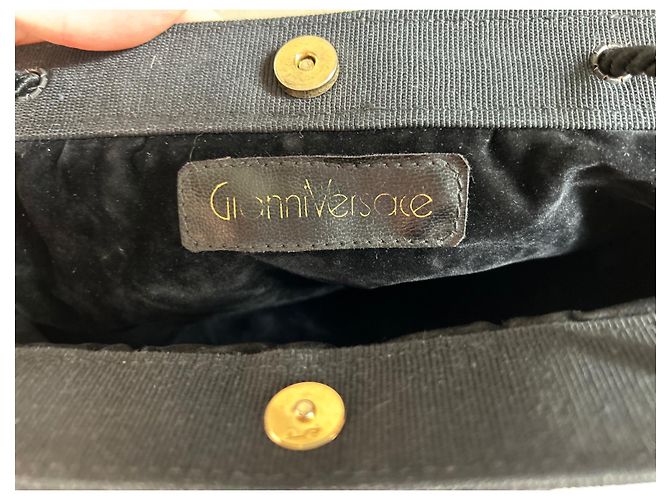 Minaudière rotonda in velluto Gianni Versace Nera Nero - vista 8