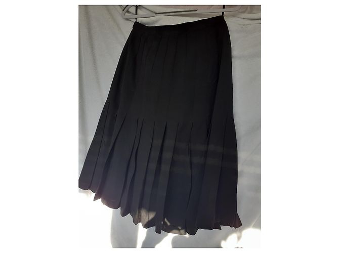 Falda plisada de lana negra Emanuel Ungaro Negro - vista 2