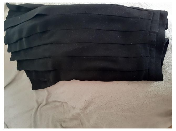 Falda plisada de lana negra Emanuel Ungaro Negro - vista 4
