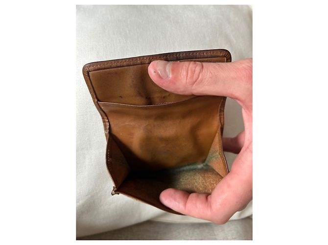 Portafoglio Longchamp Marrone Beige Tessuto e Pelle - vista 3