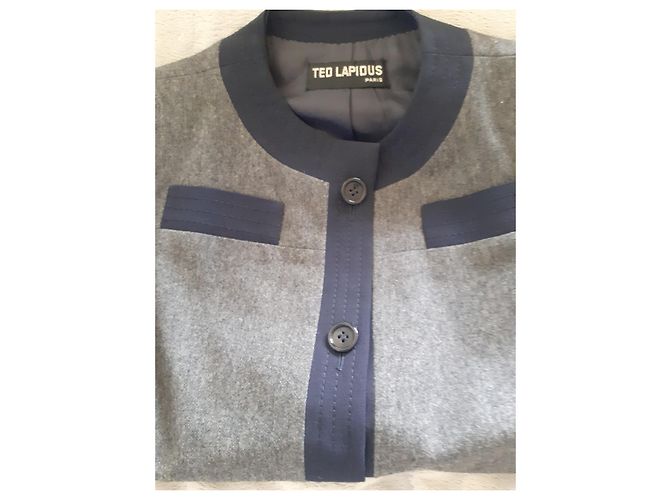 Autre Marque Ted Lapidus Wool Jacket Grey Navy Blue - view 2