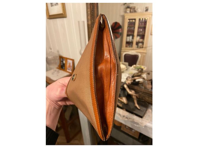 Portafoglio Lancel Marrone Khaki Pelle Nylon Cachi - vista 3