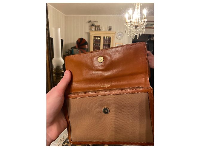 Portafoglio Lancel Marrone Khaki Pelle Nylon Cachi - vista 4