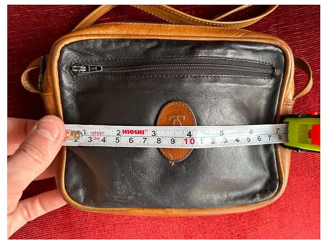 Borsa a tracolla Cartier in pelle nera e marrone Nero - vista 6