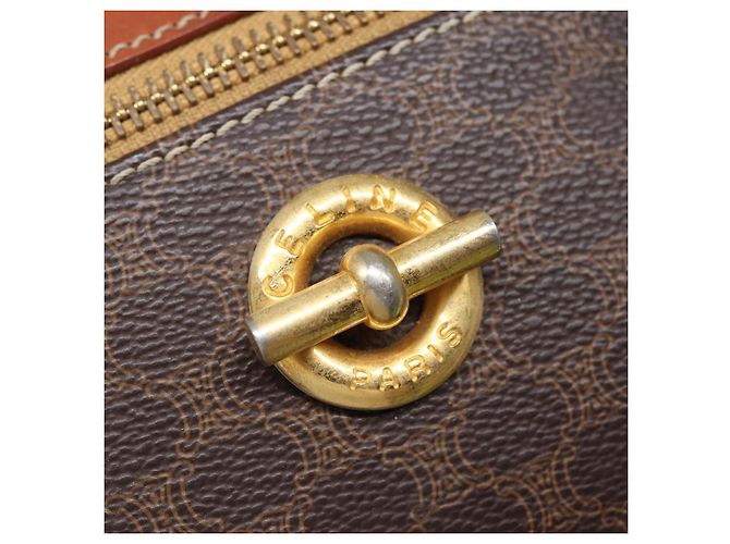 Céline Borsa a spalla in tela Macadam CELINE in pelle PVC marrone Auth ar12296 - vista 10