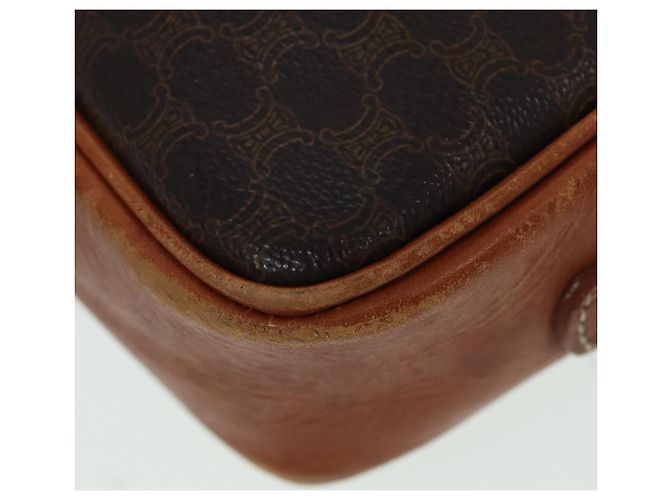 Céline Borsa a spalla in tela Macadam CELINE in pelle PVC marrone Auth ar12296 - vista 16