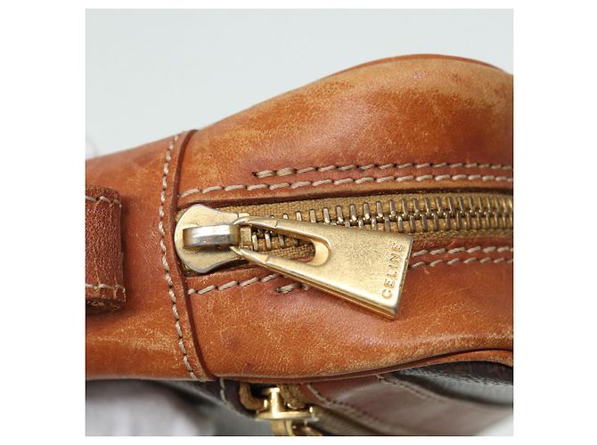 Céline Borsa a spalla in tela Macadam CELINE in pelle PVC marrone Auth ar12296 - vista 17